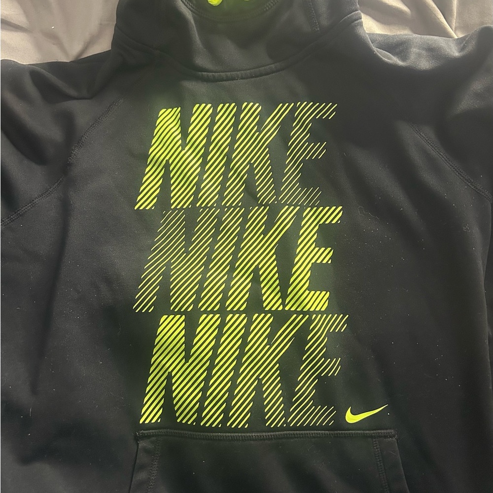 Nike Therma-Fit Black Hoodie w/ Neon Logo & Thumb Holes (Women’s Small)